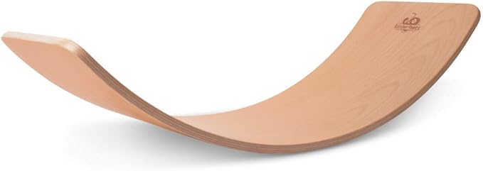 Kinderfeets, Kinderboard, Waldorf Original Wooden Balance Board for Toddlers, Kids, Teens, Adults -Wobble Balance Board - Kids Wooden Toys Learning Toys - Rocker Board Yoga and Exercise