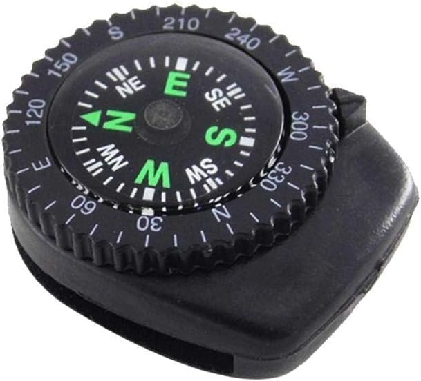 Button Compass - Mini Black Survival Compass Compass