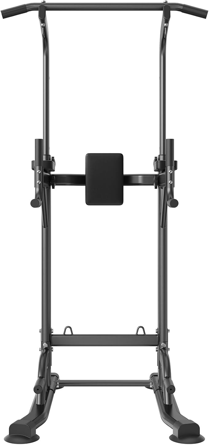 VEVOR Power Tower Dip Station 10-Level Height 7-Level Adjustable 440LBS