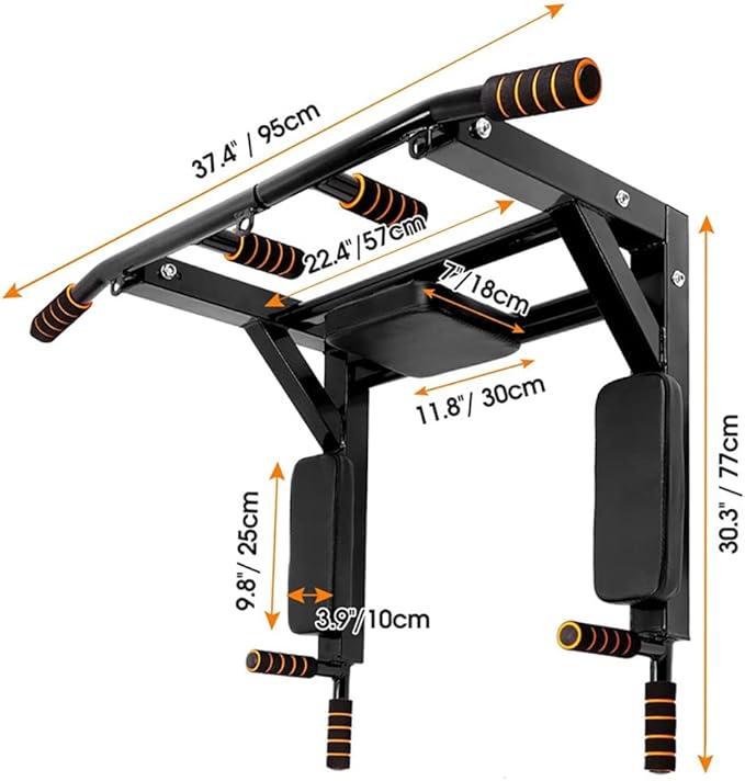 STARBRILLIANT Pull Up Bar Wall Mounted Chin Up 440 Lbs