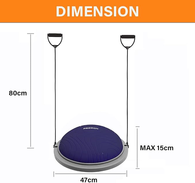 PROIRON Balance Ball Trainer - Air Dome Half Ball with Resistance Bands & Nonslip Base - 660lbs Capacity - Ideal for Yoga & Exercise