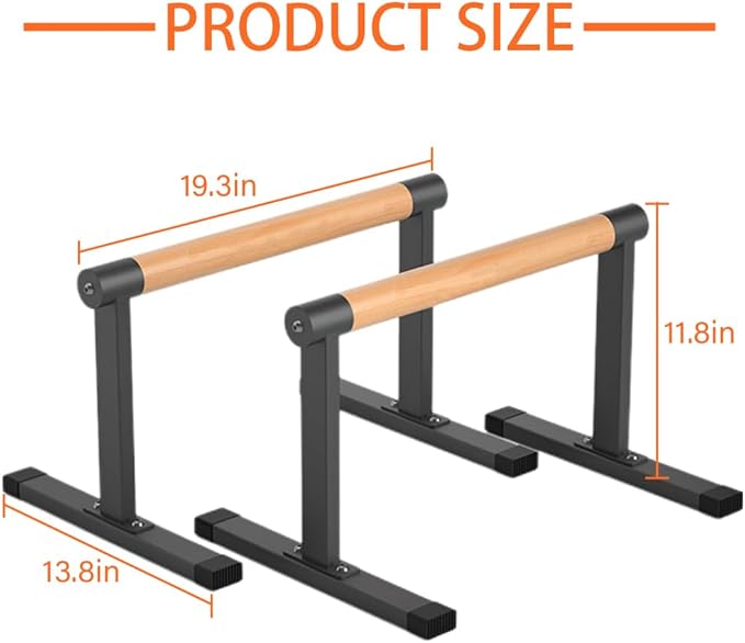 Wooden Parallel Bar and Dip Bar with Thick Gym,500lbs