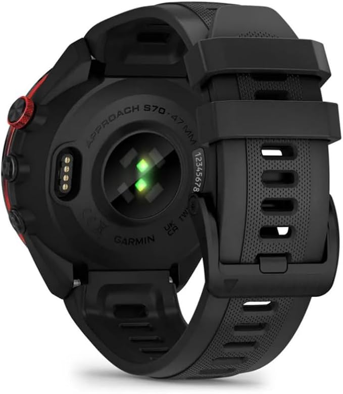 Garmin Approach S70 Golf Smartwatch, Full-Color CourseView Maps AMOLED Display, Advanced Shot Execution & Putt Alignment, Immersive Golfing Experience w/Signature Stand Power Bundle