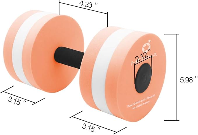 Aquatic Exercise Dumbell Set of 2 - Water Aerobic Exercise Foam Dumbbells Pool Resistance Fitness Equipment for Weight Loss