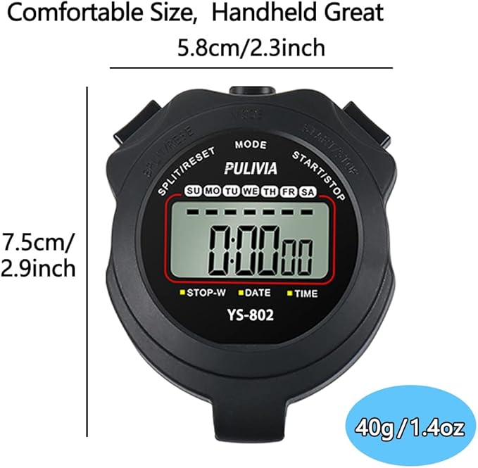 Sports Stopwatch Timer Single Lap Split Digital Stopwatch