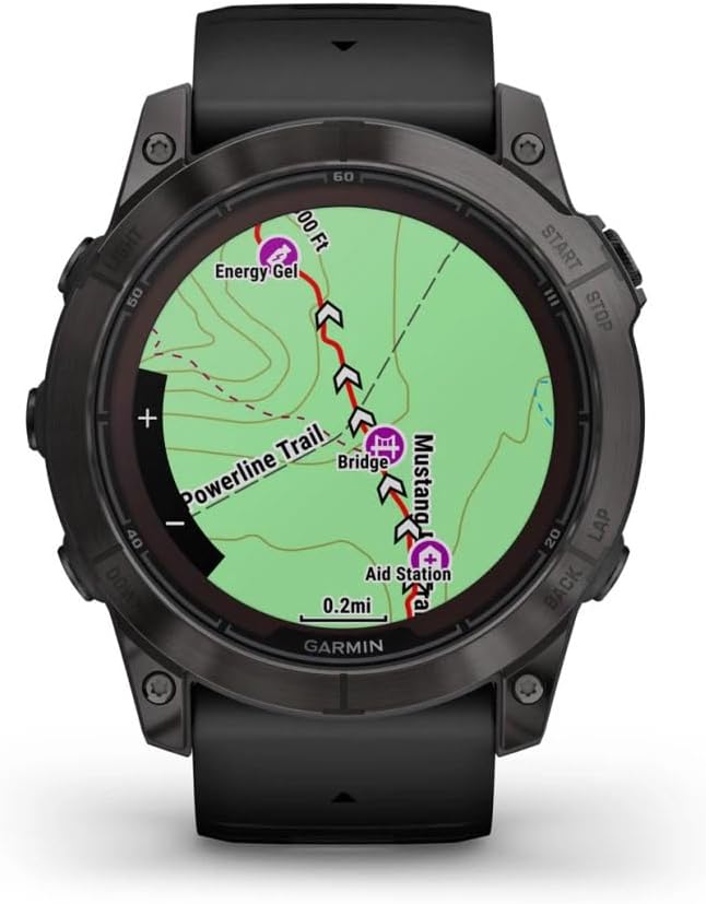Garmin Fenix 7X Pro Sapphire Solar Edition 51 MM GPS Smartwatch Built-in Flashlight and Power Sapphire Solar Charging Lens and Advanced Training Features with Carbon Gray DLC Titanium and Black Band