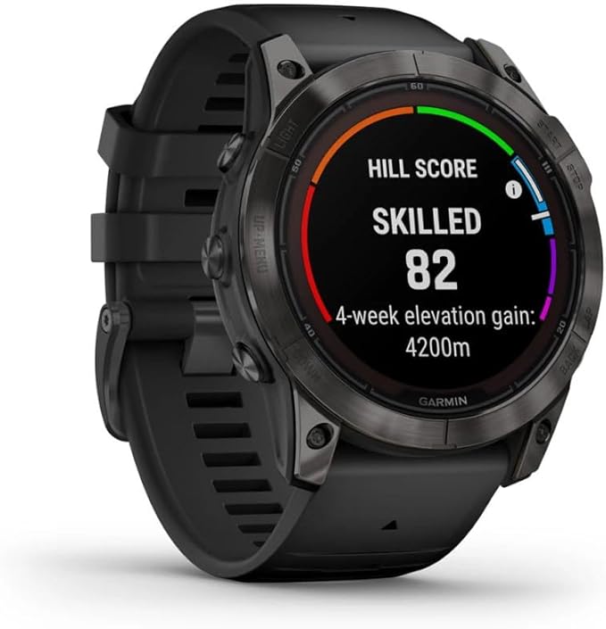 Garmin Fenix 7X Pro Sapphire Solar Edition 51 MM GPS Smartwatch Built-in Flashlight and Power Sapphire Solar Charging Lens and Advanced Training Features with Carbon Gray DLC Titanium and Black Band