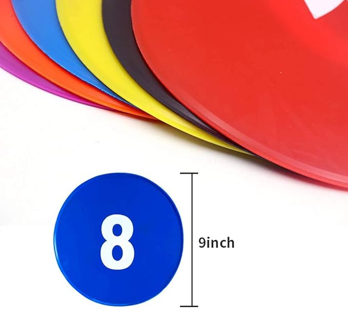 TNZMART 9 Inch Spot Markers Multicolor Number Football