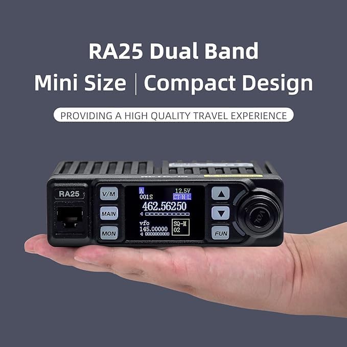 Retevis RA25 Dual Band Mobile Radio MR100 High 500 Channels,