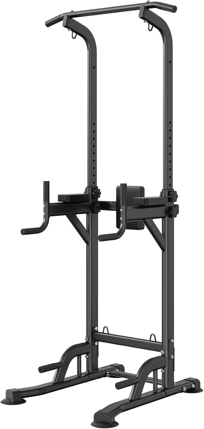 VEVOR Power Tower Dip Station 10-Level Height 7-Level Adjustable 440LBS