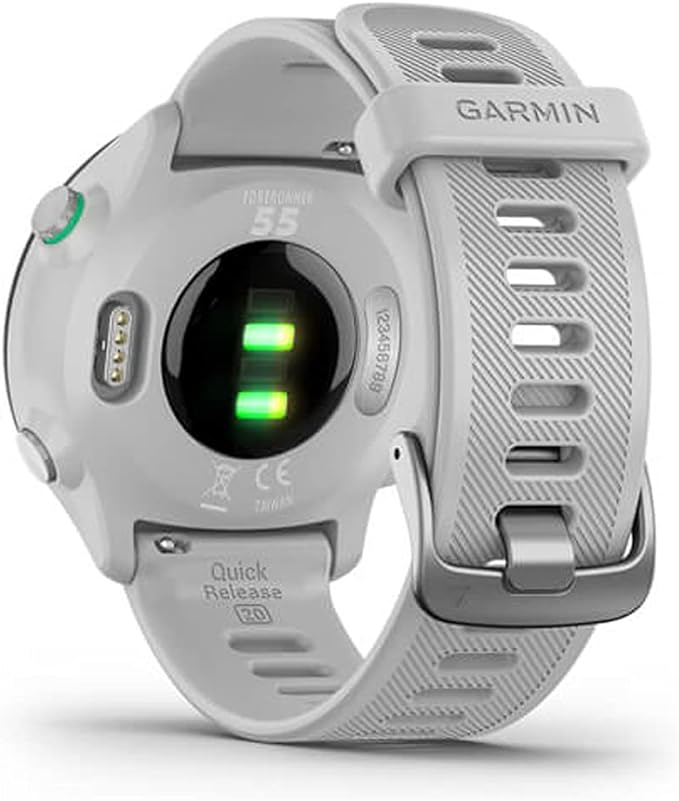 Garmin Forerunner 55 GPS Running Watch (White) | Official USA Partner Model | Bundle with 2-Pack Screen Protector Bundle