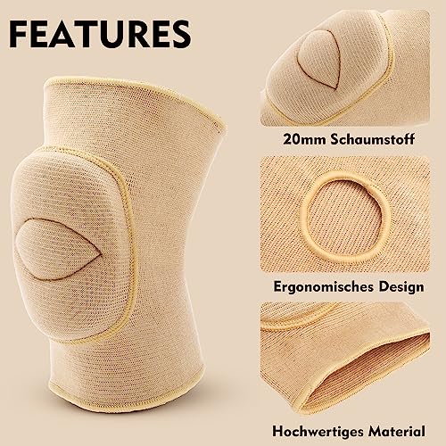 Knee Pads Volleyball Girls Kids Youth Women Men 7.8" Thick Padded Dance Knee Pad Soft Stretchy Knee Brace Breathable Knee Protector for Basketball Football Wrestling Pole Dance Yoga Knee Sleeve 1 Pair