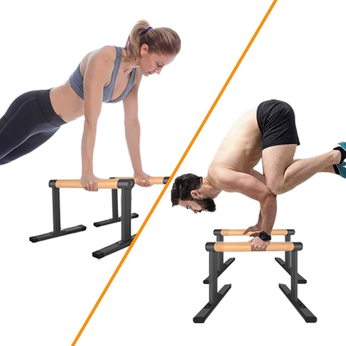 Wooden Parallel Bar and Dip Bar with Thick Gym,500lbs