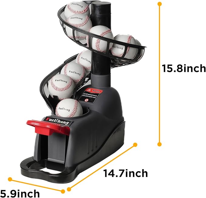 Furlihong 898BH Baseball Soft Toss Machine, Angle Adjustable, Step On Paddle and Release to Launch, No Power Supply Needed, Works with Regulation Baseball