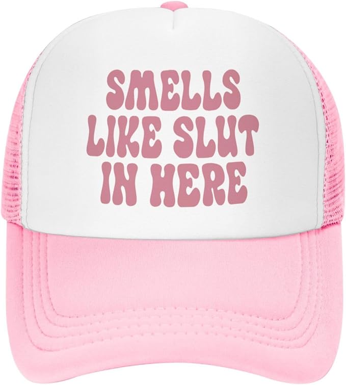 Put It On My Husband's Tab Drinking Trucker Hat - Funny Pink Trucker Hat for Women and Men