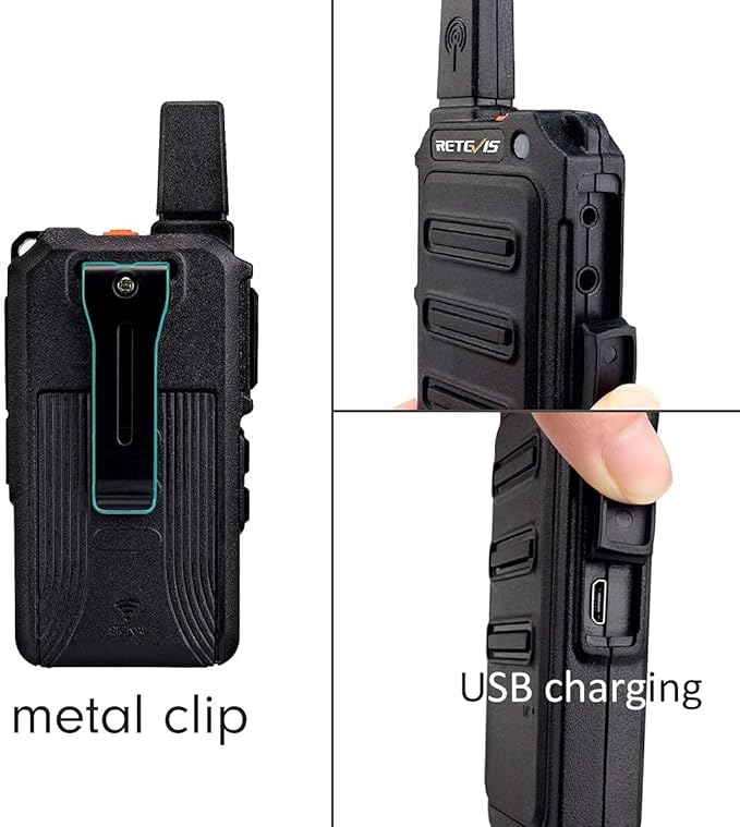 Retevis RT19 Walkie Talkies Rechargeable FRS 22 Channel 1300mAh Lightweight Hunting(2 Pack)