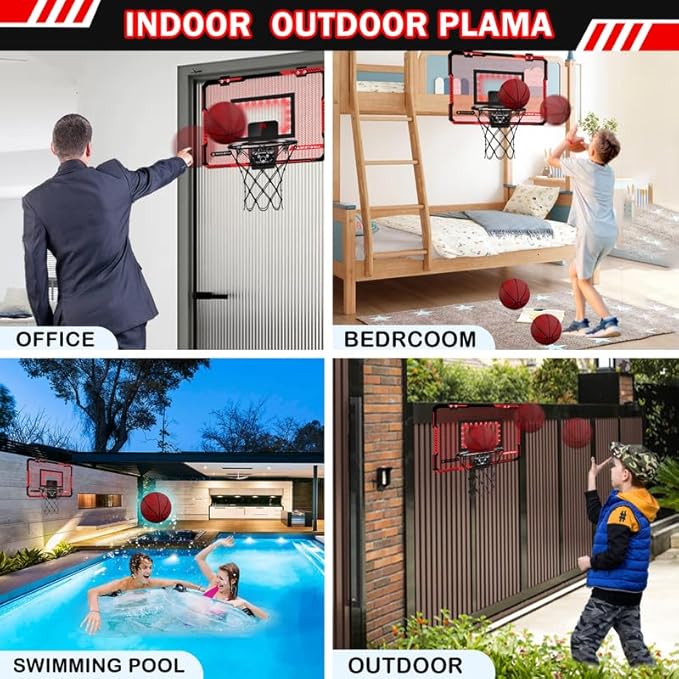 Indoor Basketball Hoops for Kids Over The Door 3 Balls