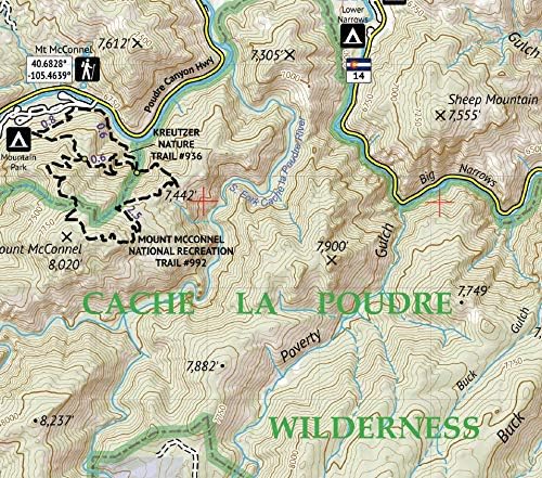 Outdoor Trail Maps Poudre Canyon - Colorado Topographic (2020)