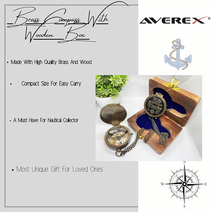 Averex® Antique Brass & Copper Sundial Compass