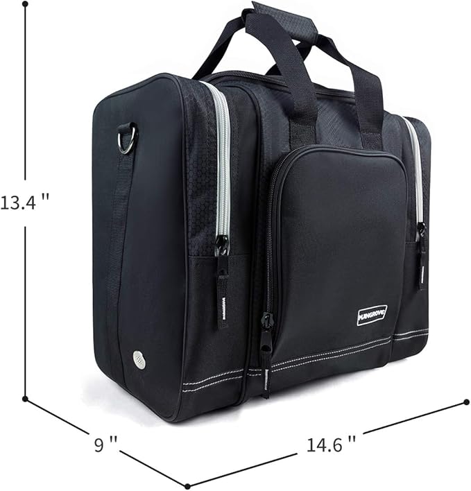 Mangrove Bowling Ball Bag for Single Ball, 2020 Bowling Ball Tote Bowling Bag with Padded Ball Holder - Fits Bowling Shoes Up to Mens Size 14 and Accessories (Black)