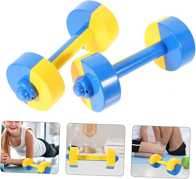 NUOBESTY 1 Pair Kids Weightlifting Dumbbells Plastic Home Exercise Dumbbell Kids Weight Lifting Set Exercise Fitness Dumbbells(Random Color)