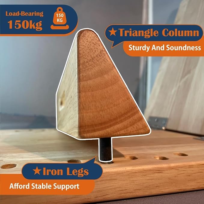 KIJO Studio Professional Wooden Slant Board for Calf 16 Adjustable 440 lbs