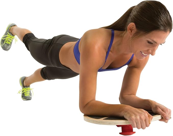 GoFit Wood Wobble Balance Board - Adjustable, Non Slip,Black