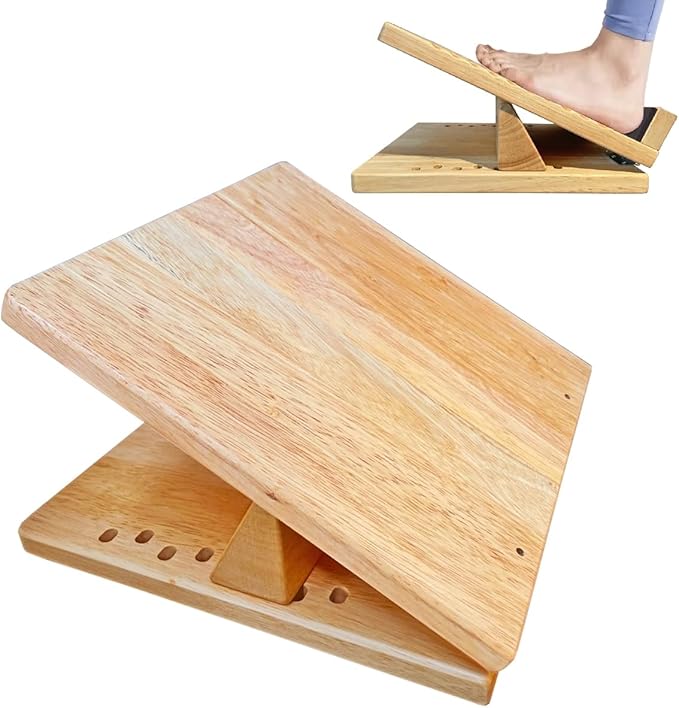 KIJO Studio Professional Wooden Slant Board for Calf 16 Adjustable 440 lbs