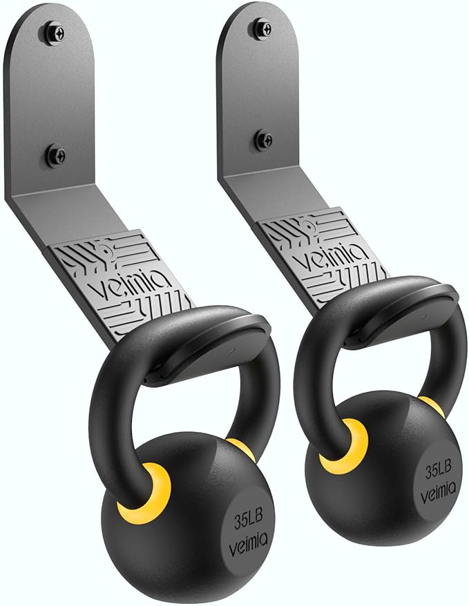 Kettle Bell Wall Rack, Wall Mounted Kettle Bell Storage Hanger, Gym Storage Mount for Many Size Kettlebell, Kettlebell Rack with Rubber mat is Choice for Home or Commercial Gyms