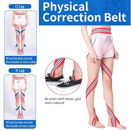 GHORTHOUD O/X Legs Correction Belt Legs Posture Corrector Band Unisex O/X Legs Type Legs Bandage Lightweight Pediatric Straighten Belt for Men Women and Children for Day and Night (Medium)