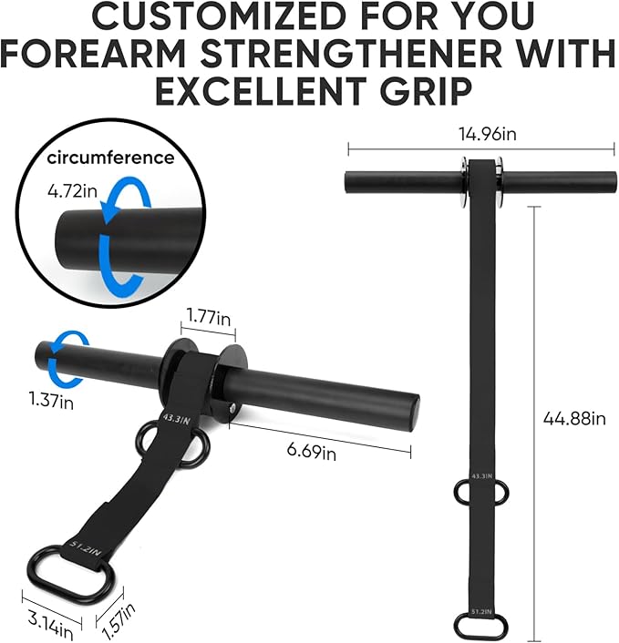 Forearm Strengthener and Wrist Roller 43.3 inch 51.2 inch
