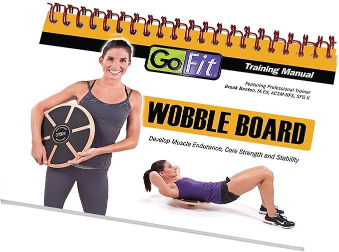GoFit Wood Wobble Balance Board - Adjustable, Non Slip,Black