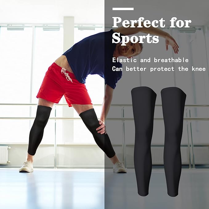 Skylety Compression Leg Sleeve Full Length Leg Sleeves Sports Cycling for Men Women, Running, Basketball