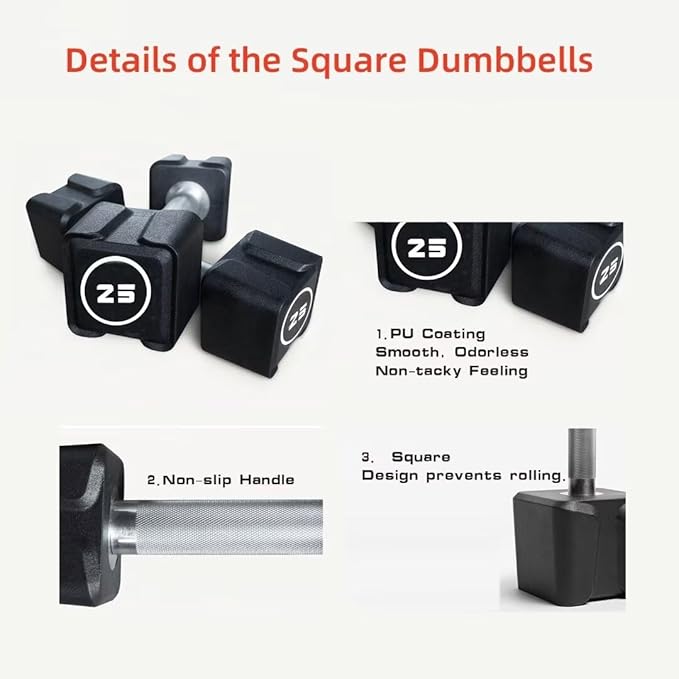Cast Iron Dumbbells,(5.5LB-30LB)/Single(30LB/55LB) Dumbbell Weights with PU Coating and Anti-slip Grip,No Odor