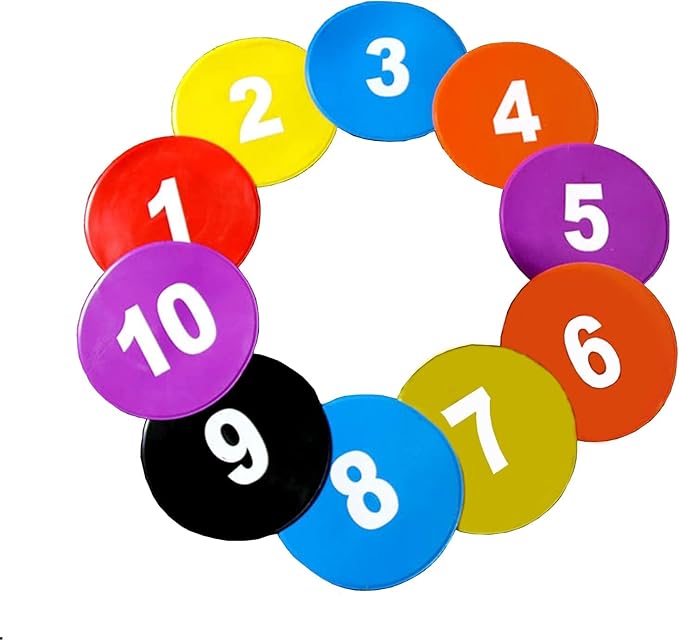 TNZMART 9 Inch Spot Markers Multicolor Number Football