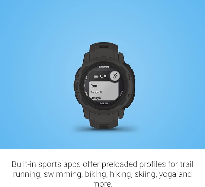 Garmin Instinct 2S Solar, Smaller-Sized GPS Outdoor Watch, Solar Charging Capabilities, Multi-GNSS Support, Tracback Routing, Graphite, 40 MM