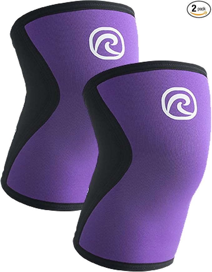 Rehband 5mm Knee Sleeves for Functional Training, Cross-Training & Powerlifting, Weightlifting Knee Support made of Neoprene, Unisex, Colour:Purple - 1 Pair, Size:Large