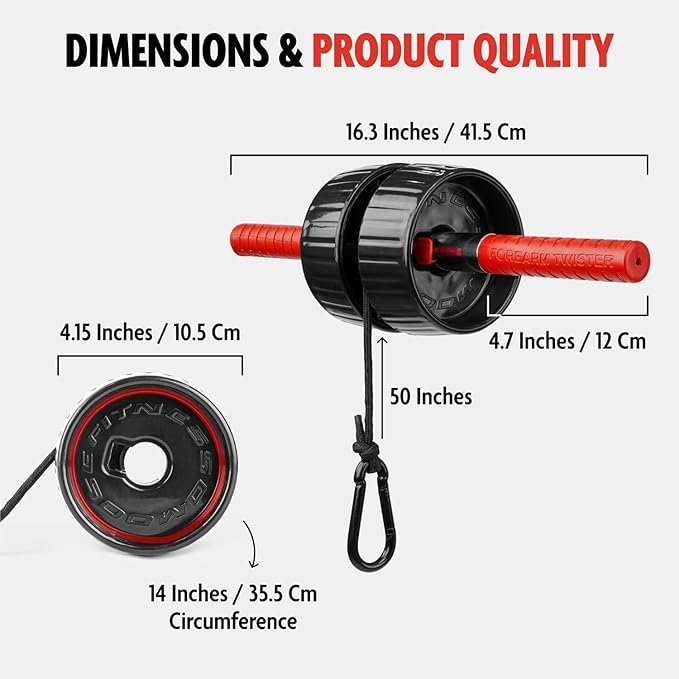 DMoose Fitness Forearm Strengthener & Wrist Roller - 2 in 1 Arm