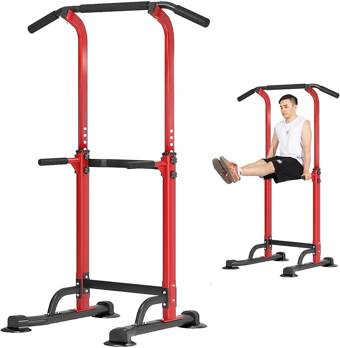 DlandHome Power Tower Dip Station Pull Up Bar
