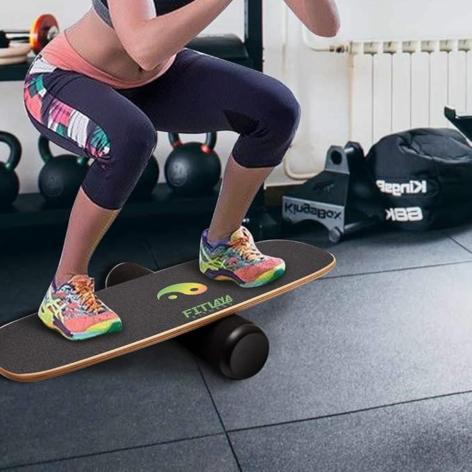 Fitlaya Fitness Balance Board Trainer Wooden Training Equipment for Fitness Workout, Hockey, Skateboarding, Surfing and Snowboarding