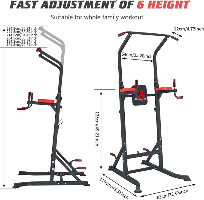 Pull Up Bar Power Tower Dip Bar Station