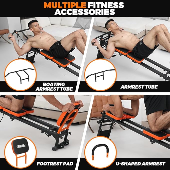 ONETWOFIT Multifunctional Indoor Home Gym Workout 4 Resistance 80 Exercise