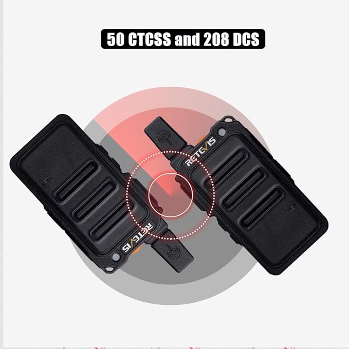 Retevis RT19 Walkie Talkies Rechargeable FRS 22 Channel 1300mAh Lightweight Hunting(2 Pack)