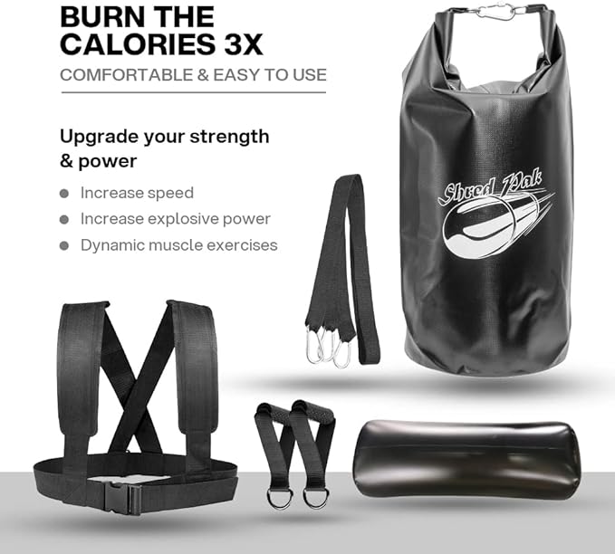 Resistance Training Sled - Weight Sled Harness & 3X The 4-Piece Kit