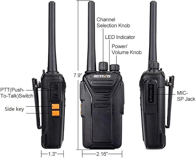 Retevis RT27 Walkie Talkies for Adults Long Range 2 Way School(5 Pack)