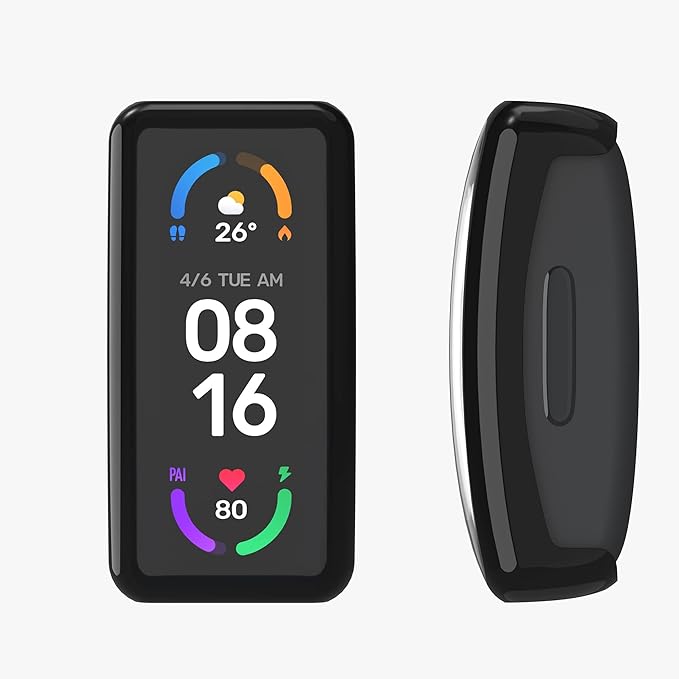 kwmobile Case Compatible with Fitbit Inspire 3 / Inspire 2 / Ace 3 Case - 2X TPU Silicone Fitness Tracker Cover - Transparent/Black