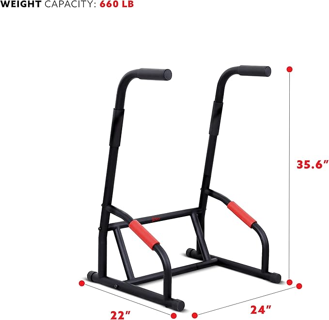 Sunny Health & Fitness Adjustable Multi-Use Dip Station Bar