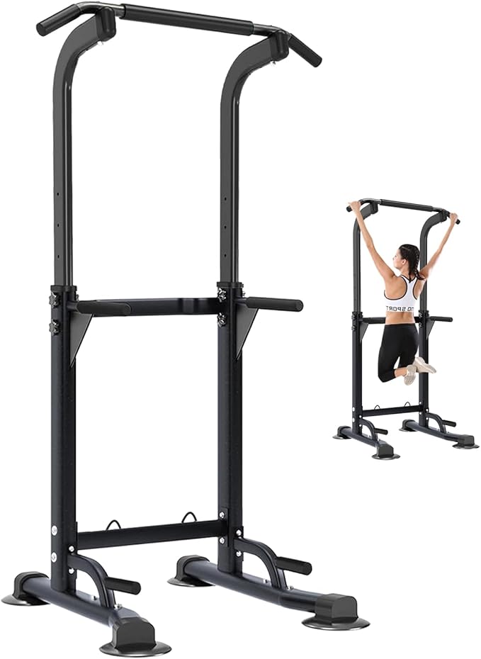 Pull-up Bar and Dip Station Power Tower Adjustable 5.9 Feet