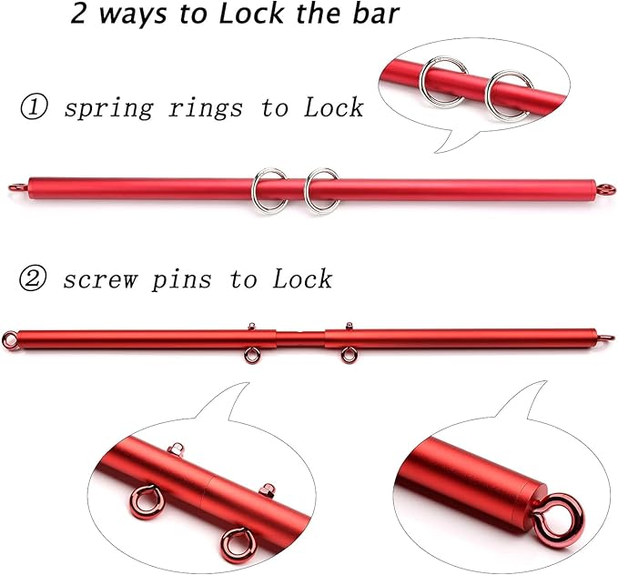 EXREIZST Red Adjustable Spreader Bar Set