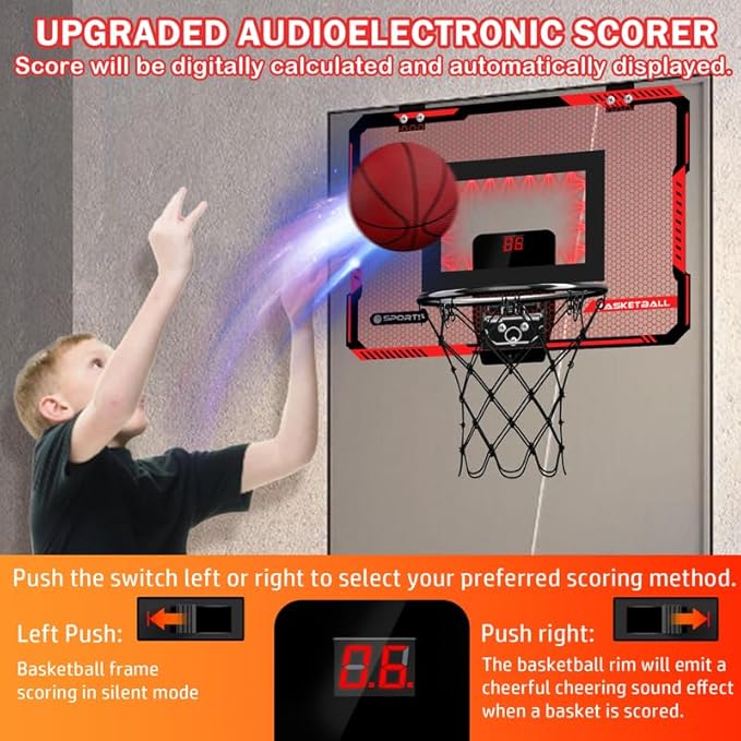 Indoor Basketball Hoops for Kids Over The Door 3 Balls